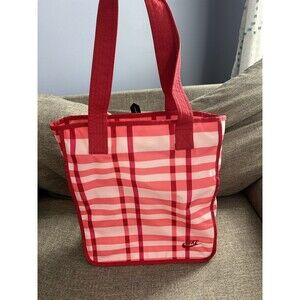 Nike Red Plaid Tote Bag Waterproof Wipeable Gym Beach Open Top